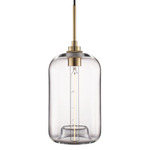 Pod Pendant - Satin Brass / Crystal