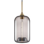 Pod Pendant - Satin Brass / Grey