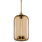 Pod Pendant - Satin Brass / Smoke