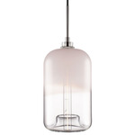 Pod Pendant - Polished Nickel / Opaline / Clear