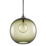 Solitaire Pendant - Polished Nickel / Moss