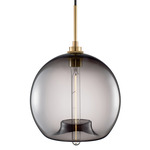 Stamen Pendant - Satin Brass / Grey
