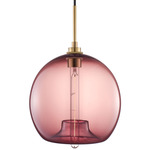 Stamen Pendant - Satin Brass / Plum