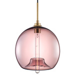 Stamen Pendant - Satin Brass / Fig