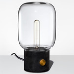 Arca Tall Ionic Table Lamp - Black Marble / Crystal