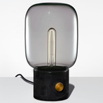 Arca Tall Ionic Table Lamp - Black Marble / Grey