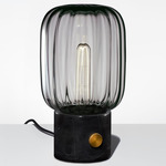 Arca Tall Ionic Table Lamp - Black Marble / Grey Optique