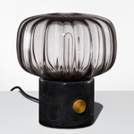 Arca Petite Ionic Table Lamp - Black Marble / Grey Optique