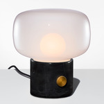 Arca Petite Ionic Table Lamp - Black Marble / Opaline