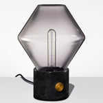 Trove Ionic Table Lamp - Black Marble / Grey