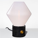 Trove Ionic Table Lamp - Black Marble / Opaline