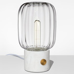 Arca Tall Ionic Table Lamp - White Marble / Crystal Optique