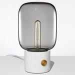 Arca Tall Ionic Table Lamp - White Marble / Grey