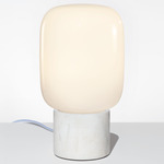 Arca Tall Ionic Table Lamp - White Marble / Opaline