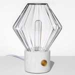 Trove Ionic Table Lamp - White Marble / Crystal Optique
