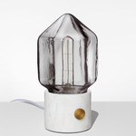 Facet Petite Ionic Table Lamp - White Marble / Grey
