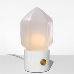 Facet Petite Ionic Table Lamp - White Marble / Opaline