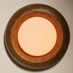Humboldt Wooden Wall Sconce - Vintage Oak / Opal