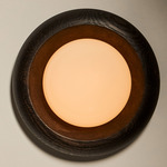 Humboldt Wooden Wall Sconce - Ebonized Oak / Opal