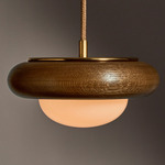 Humboldt 01 Wooden Pendant - Vintage Oak / Opal