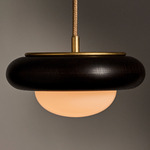 Humboldt 01 Wooden Pendant - Ebonized Oak / Opal