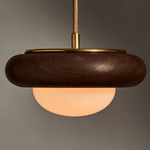 Humboldt 01 Wooden Pendant - Black Walnut / Opal