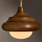 Humboldt 02 Wooden Pendant - Vintage Oak / Opal