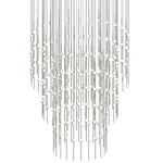 Constellation Centaurus Pyramid Chandelier - Satin Nickel / White