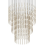 Constellation Centaurus Pyramid Chandelier - Satin Brass / Clear