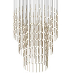 Constellation Centaurus Pyramid Chandelier - Satin Brass / White