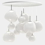 Melt Mega Multi Light Pendant - Silver / Opal / Silver
