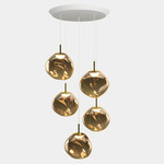 Melt Mini Multi Light Pendant - White / Bronze