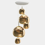 Melt Multi Light Pendant - White / Bronze