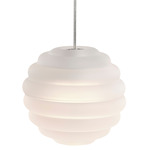 Press Sphere Pendant - White / Frosted