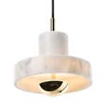 Stone Pendant - Brass / White Marble