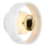 Stone Wall Sconce - Brass / White Marble