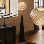 Whirl Cone Floor Lamp - Silver Whirl / Black