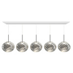 Whirl Linear Multi Light Pendant - White / Silver Whirl Whirl Linear Multi Light Pendant - White / Silver Whirl