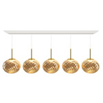 Whirl Linear Multi Light Pendant - White / Gold Whirl Whirl Linear Multi Light Pendant - White / Gold Whirl