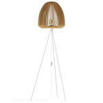 Clava Tripod Floor Lamp - White / Natural Oak