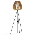 Clava Tripod Floor Lamp - Black / Natural Oak