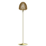 Clava Floor Lamp - Brushed Brass / Natural Oak