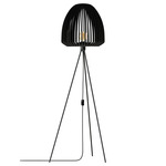 Clava Tripod Floor Lamp - Black / Black Oak