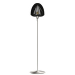 Clava Floor Lamp - Brushed Steel / Black Oak