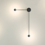 Pin Double Wall Sconce - Black