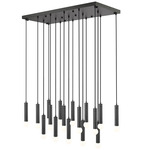 Stari Triple Linear Multi-Light Chandelier - Matte Black