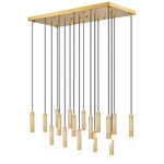 Stari Triple Linear Multi-Light Chandelier - Modern Gold
