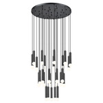 Stari Round Multi-Light Chandelier - Matte Black