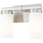 Danica Bathroom Vanity Light - Brushed Nickel / White