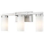 Danica Bathroom Vanity Light - Brushed Nickel / White